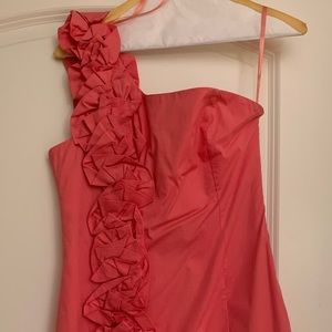 Coral one shouldered dress